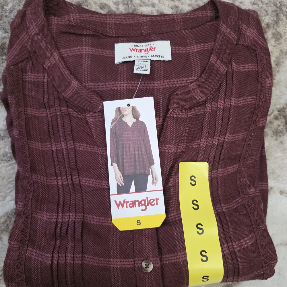 Wrangler Maroon Checkered Shirt